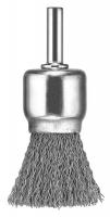 6TND7 Crimp Wire End Brush, Carbon, 1 In, 1/4 Mt