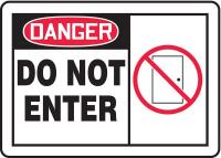 6TUZ8 Danger Sign, 10 x 14In, R and BK/WHT, Vinyl