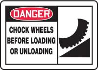 6TVA0 Danger Sign, 10 x 14In, R and BK/WHT, Vinyl