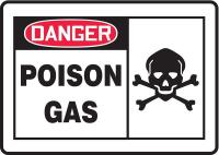 6TVA8 Danger Sign, 10 x 14In, R and BK/WHT, ENG