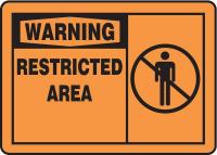 6TVC8 Warning Sign, 7 x 10In, BK/ORN, AL, ENG, SURF