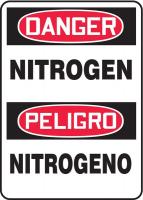 6TVD3 Danger Sign, 14 x 10In, R and BK/WHT, Text