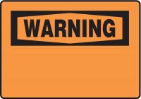 6TVE7 Warning Sign, 10 x 14In, BK/ORN, Vinyl, BLK