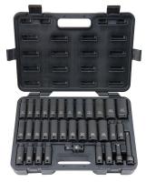 6TZN1 Socket Set, 1/2 In Dr, SAE/Metric, 33 Pcs