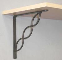 6UDH2 8 IN  Black Scroll  Shelf Bracket