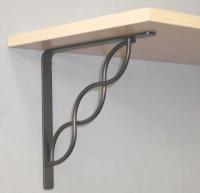 6UDH2 8 IN  Black Scroll  Shelf Bracket