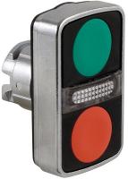 6UDN7 Pushbutton Operator, 2 Flush, Green, Red