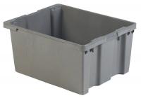 6UFY7 Stack &amp; Nest Container, 30x24x15, Gray