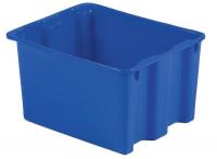 6UFY9 Stack &amp; Nest Container, 21x17x12, Blue