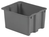 6UFZ0 Stack &amp; Nest Container, 21x17x12, Gray