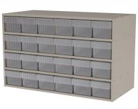 6UGE6 Cabinet, Stackable, 24 Clear Bin Drawers