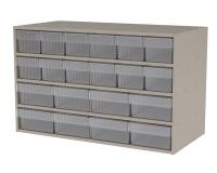 6UGF0 Cabinet, Stackable, 20 Clear Bin Drawers