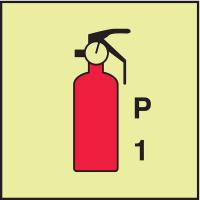 6UPN5 Fire Extinguisher Sign, 6 x 6In, P 1, ENG