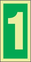 6UPX9 Number Sign, 6 x 3In, GRN/Glow WHT, 1, ENG