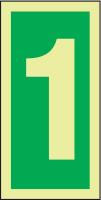 6UPY0 Number Sign, 6 x 6In, GRN/Glow WHT, 1, ENG