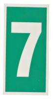 6UPZ1 Number Sign, 6 x 3In, GRN/Glow WHT, 7, ENG