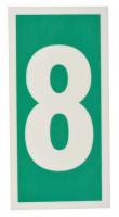 6UPZ4 Number Sign, 6 x 3In, GRN/Glow WHT, 8, ENG