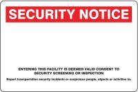 6UPZ7 Notice Security Sign, 24 x 36In, STL, MAG