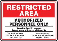 6URA1 Security Sign, 12 x 18In, BK and R/WHT, ENG