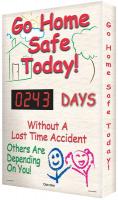 6NDH8 Safety Record Signs, 36 x 24In, AL, ENG