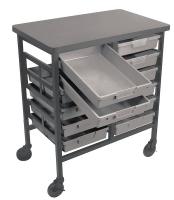 6UXZ0 Mobile Bin Cart, 31 In. L, Gray, 300 lb.