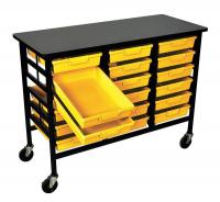 6UXZ4 Mobile Bin Cart, Yellow, 19-1/4 In. E
