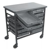 6UYC0 Mobile Bin Cart, 34-3/4 In. H, Black/Gray
