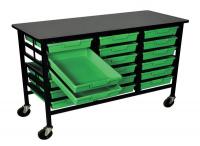 6UYC3 Mobile Bin Cart, Green, 34-3/4 In. H
