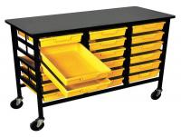 6UYC4 Mobile Bin Cart, Yellow, 34-3/4 In. H