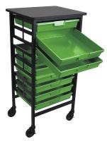 6UYF3 Mobile Bin Cart, Green, 44-1/4 In. H