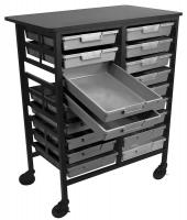 6UYG0 Mobile Bin Cart, Black/Gray, 43 In. L