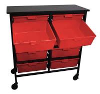 6UYH2 Mobile Bin Cart, Thermoplastic, 300 lb.