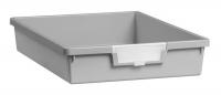 6UYJ0 Storage Tray, Single, Length 12-1/4, Gray