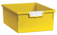 6UYJ4 Storage Tray, Double, Length 12-1/4, Yellow