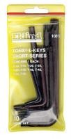 6VER0 Torx Key Set, T10 - T55, L-Shaped, Short