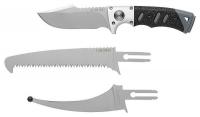 6VEU4 Fixed Blade Knife, 3 Blades, 9-1/2 In L