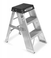 6W705 Step Stand, 36 In H, 375 lb., Aluminum