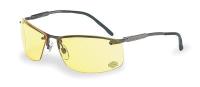 6WE89 Safety Glasses, Amber, Scratch-Resistant