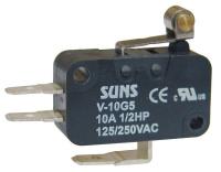 6X293 Mini Snap Swch, 10A, SPDT, Roller Lever