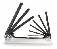 6X302 Hex Key Set, 5/64 - 1/4 In., Fold-Up