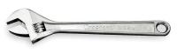 2A489 Adjustable Wrench, 4 in., Chrome, Plain