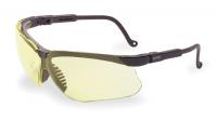 6XF76 Safety Glasses, Amber, Scratch-Resistant