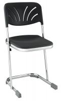6XJZ9 Square Stool with Backrest, Black, 18&quot;