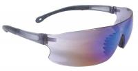 6XKF7 Safety Glasses, Blue Mirror, Scrtch-Rsstnt