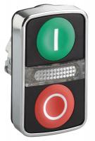 6XTG2 Pushbutton Operator, I and 0, Green, Red