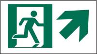 6XU51 Exit Sign, 5 x 9In, GRN/WHT, SYM, SURF