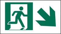 6XU68 Exit Sign, 5 x 9In, GRN/WHT, SYM, SURF