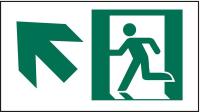 6XU55 Exit Sign, 5 x 9In, GRN/WHT, SYM, SURF