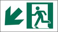 6XU64 Exit Sign, 5 x 14In, GRN/WHT, SYM, SURF, PK10