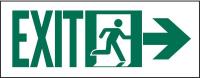 6XU92 Exit Sign, 5 x 14In, GRN/WHT, Exit, ENG, SURF